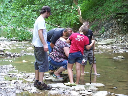 Kids in creek