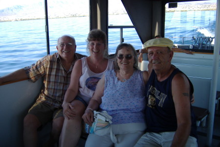 frank his uncle my mom and i on the boat