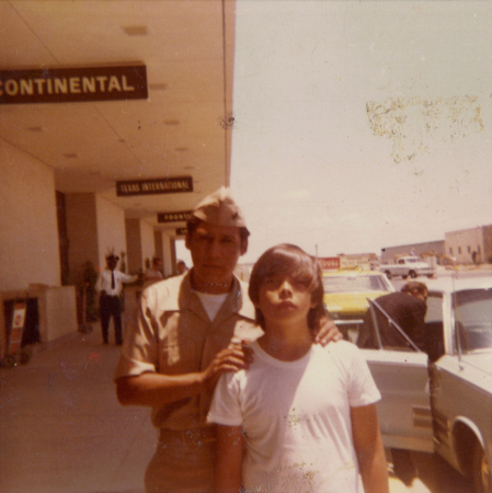 El Paso Airport, Brother-in-Law Ruben USMC, me