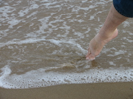 Toe in the ocean