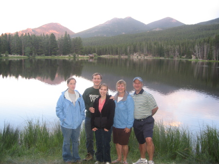 Estes Park at sunset with the fam...