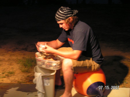 Colton cleaning crab