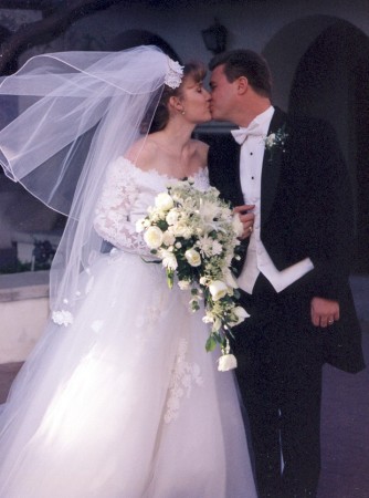 David and I on our wedding day -- 1996