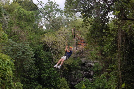 ziplining on jungle tour