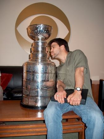 Kissing the actual Stanley Cup Trophy, CBS, 05