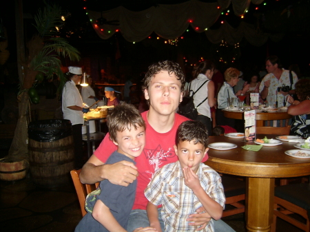 The boys at the Pirates Dinner in Orlando