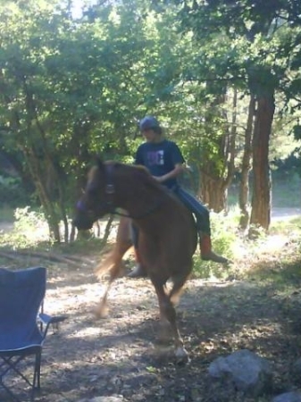 Brandon riding my horse Luke (August 2010)