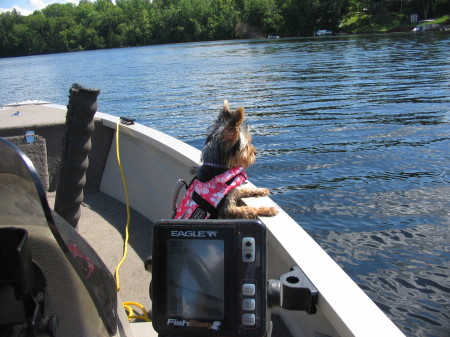 Tressie's first boat Ride.