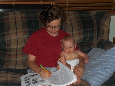 I help my big brother with his homework