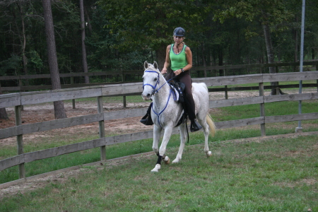 Donna riding Ice Dance Ali