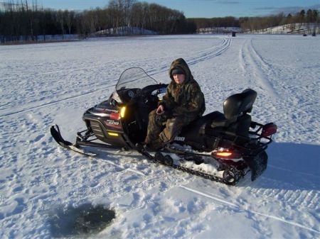 Andy ice fishing in N. Michigan