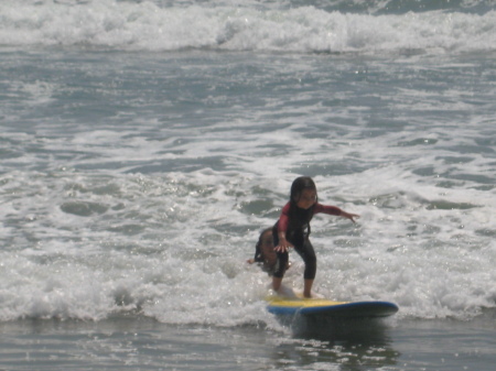 Ava learns to surf this summer 2008