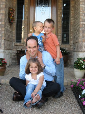 The kids and me on the front porch