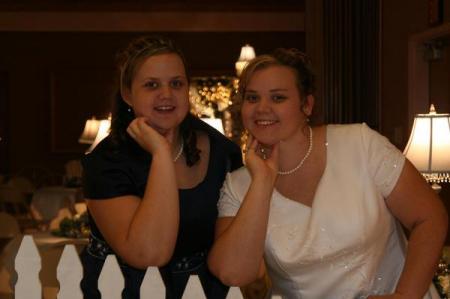 My sister and I at my wedding