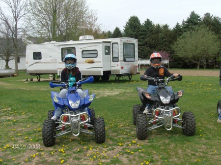 Katy and Shane on their four wheelers