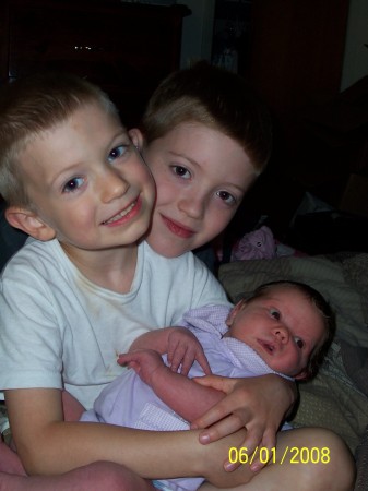 The boys and their new baby sister!