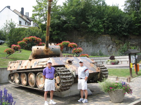 My son Mac and I at the Battle of the Bulge