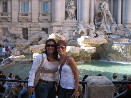 in front of the Trevi Fountain