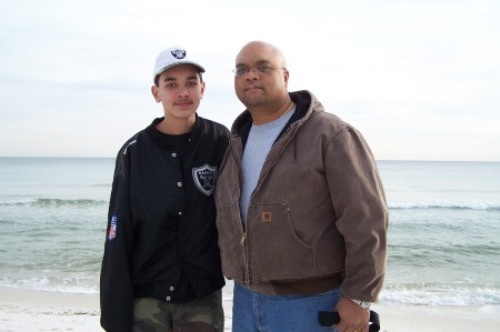 My son and I in Pensacola