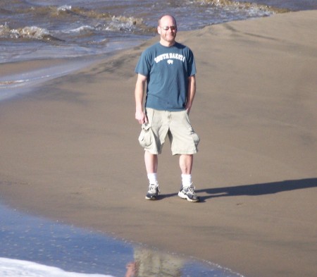 On the beach in Santa Cruz, CA