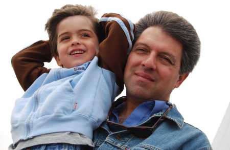 Alex and dad on the Oakland/S.F. ferry.