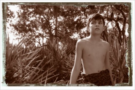 My son as a "Cave Boy"