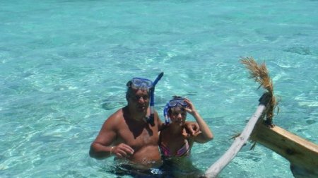 My husband and I snorkelling in BoraBora