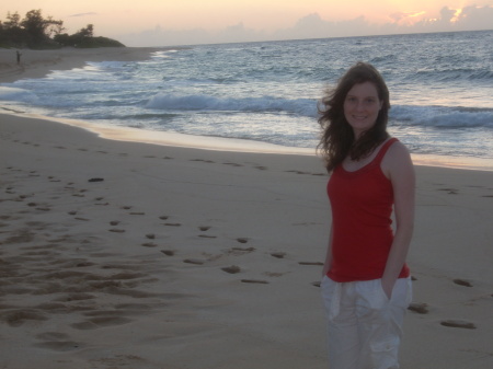 On the beach on Oahu