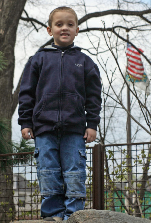 My son in front of the White House