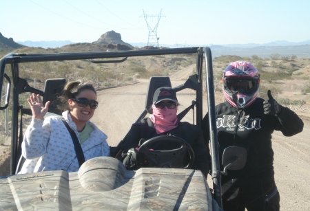 Niece Nat, Sis Jan and me on trail ride '08