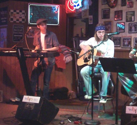 my sons, Andrew & Tom at open mic