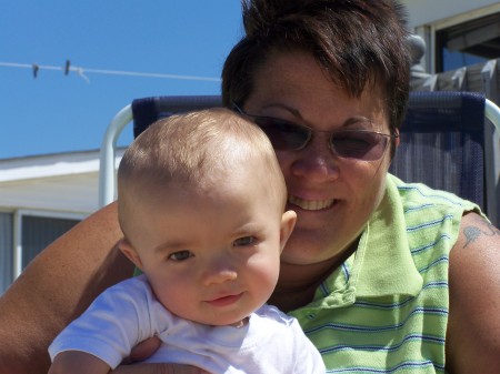 Kyler and Grandma at the Jersey Shore