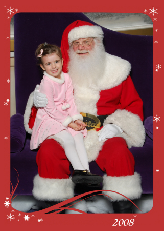 Caitlin with Santa 2008