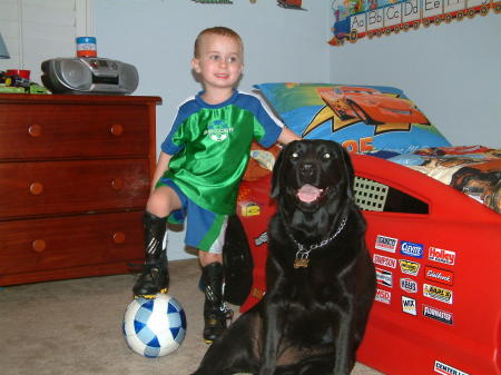 Our little soccer player and his girl!