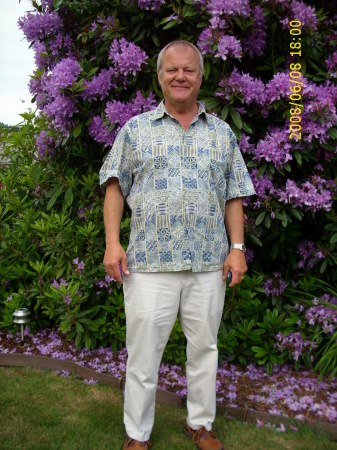 My dad, in our backyard.