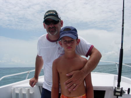 Micah & I Fishing in Bahammas