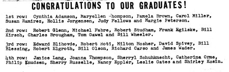 Howe Graduating Class June 1960