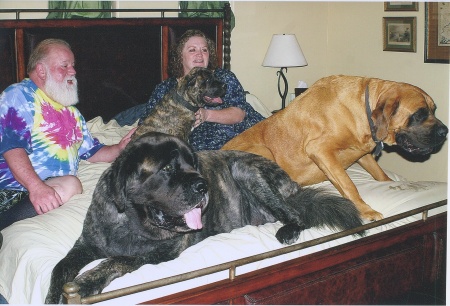 Mid-Sept. '08, all of us on our king bed