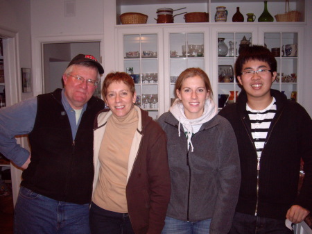 Some of the family in the kitchen