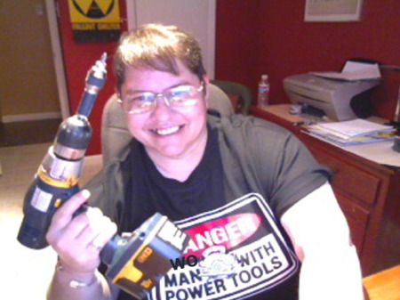 Danger!  Woman with powertools!