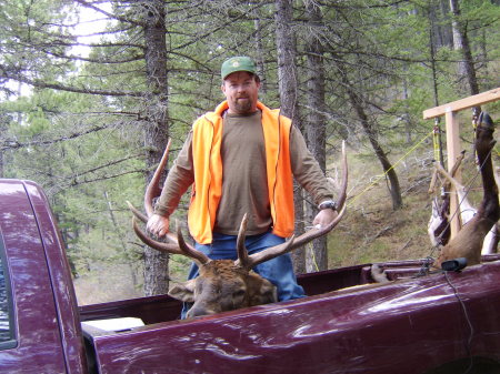 My husband Kevin with an Elk from our land