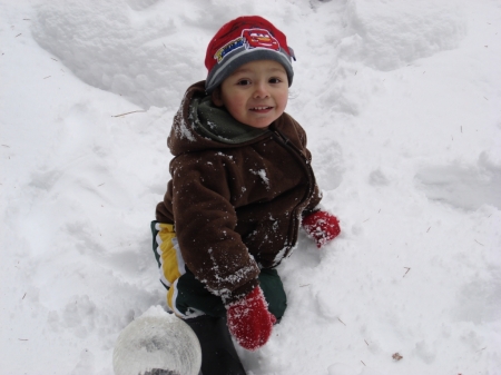 Enoch loved the snow