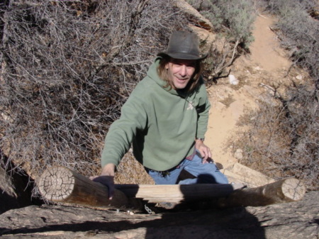 Climbing the lader at Cave Springs  April 2010