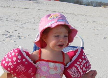 My granddaughter, on the beach.
