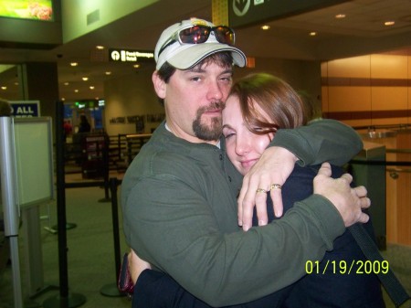 Jim and Ashley at the airport 1/19/09