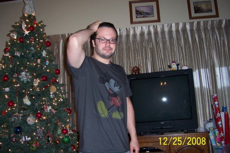 My son Jason on Christmas morning 2008