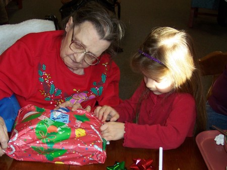 Emily with my mom on christmas