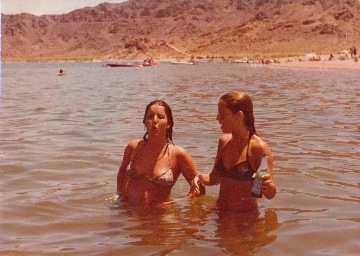 Missy Hollander on the left at Lake Mead