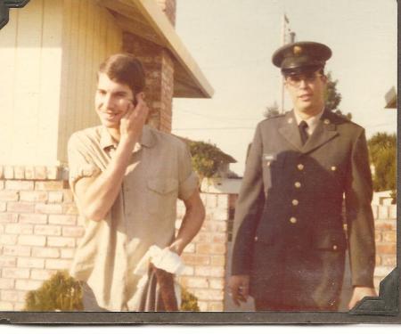 1975 - me & older brother in his Military Suit