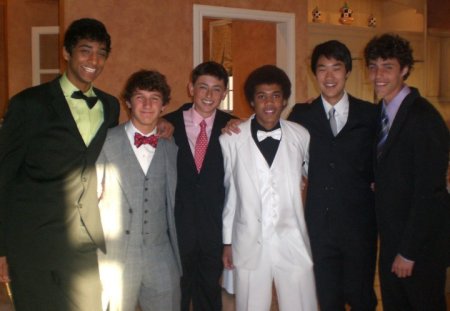 My son and his friends going to prom